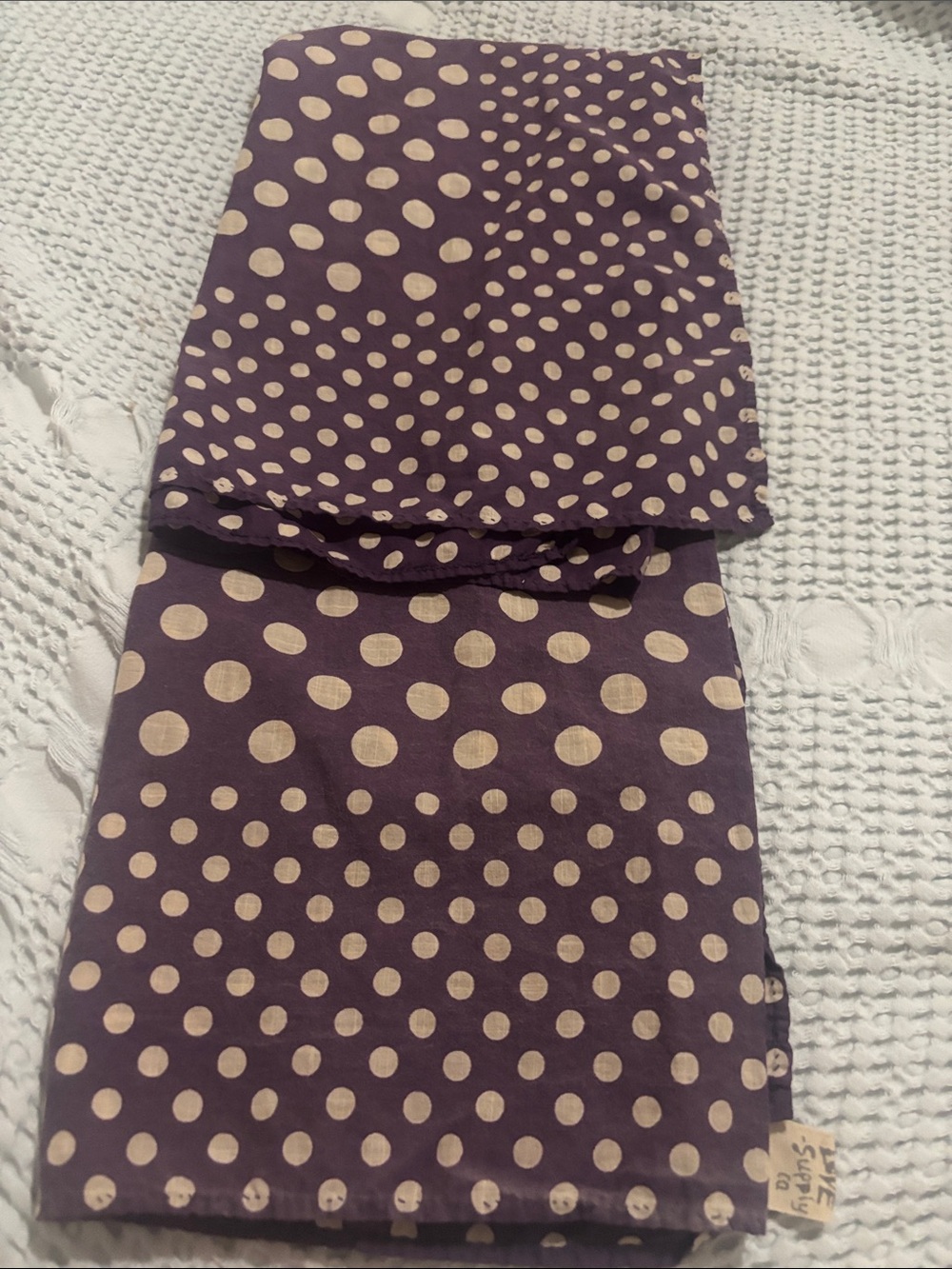 Magnolia Pearl Polka Dot Purple and Cream Scarf
